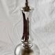 Large vintage floor lamp base in chrome metal and brushed aluminum