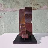 Patinated Cor Dam sculpture in fireclay, 1970s