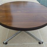 VINTAGE round coffee table in metal and wood