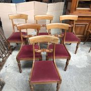 Lot de 6 chaises de style Restauration en merisier