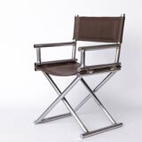 Set of 6 Vintage Safari Folding Chairs – Chrome Frame – 1970s/1980s