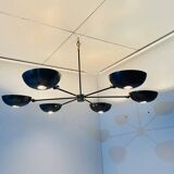 6-Light Mid Century Sputnik Antique Patina Chandelier Handmade Vintage Inspired Ceiling Pendant