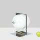 Table lamp in polished metal and opaline, 1970s