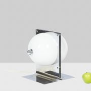 Lampe de table en métal poli et opaline, années 1970