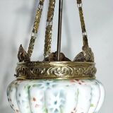 Lámpara de techo "Art Nouveau" de latón y cristal.  España, 1930s.