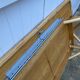Vintage 80s extendable oak veneer rattan table