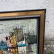 Grand tableau scene de rue urbaine esprit Bernard Buffet années 60