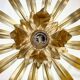 Vintage gold leaf metal wall light flower applique