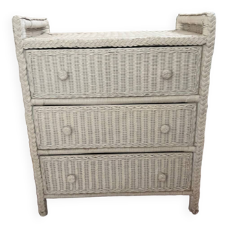Vintage wicker chest of drawers