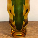 green and orange Murano vase