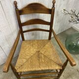 Vintage straw armchair