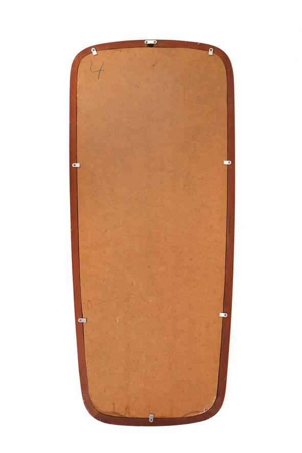 Big fully restored teak wall mirror / Mid-century Danish modern design / 1960s