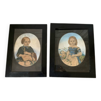 Pair of old lithographs