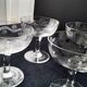 5 Coupes à champagne Vintage  Décor meulé