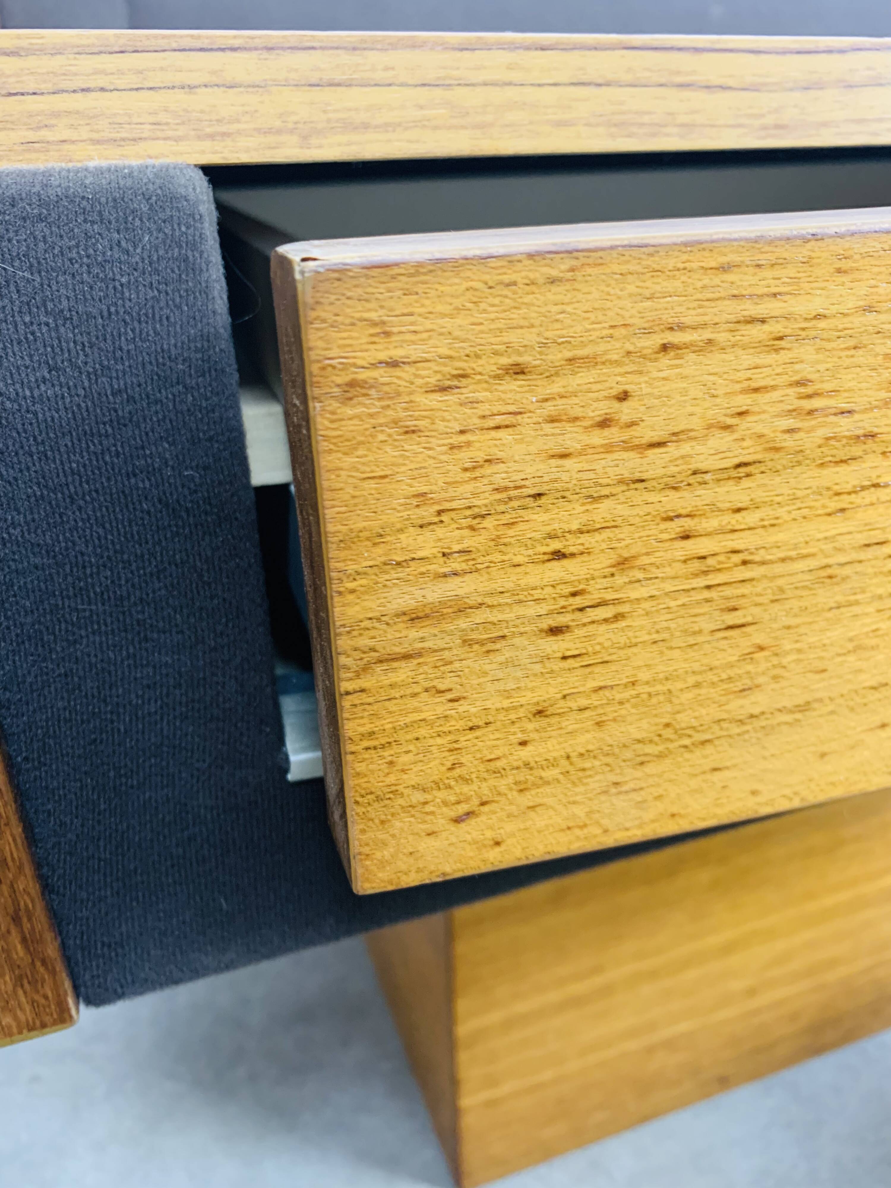 Vintage teak and aluminum sideboard, 1970s, TV stand, Scandinavian style