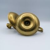 Pair of brass hand candlesticks