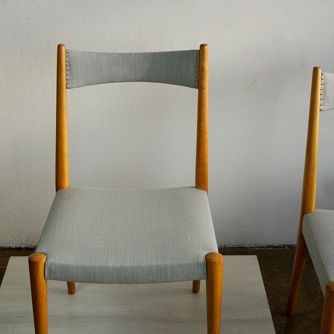 Pair of mid-century Austrian beech dining chairs by Anna Lülja Praun.