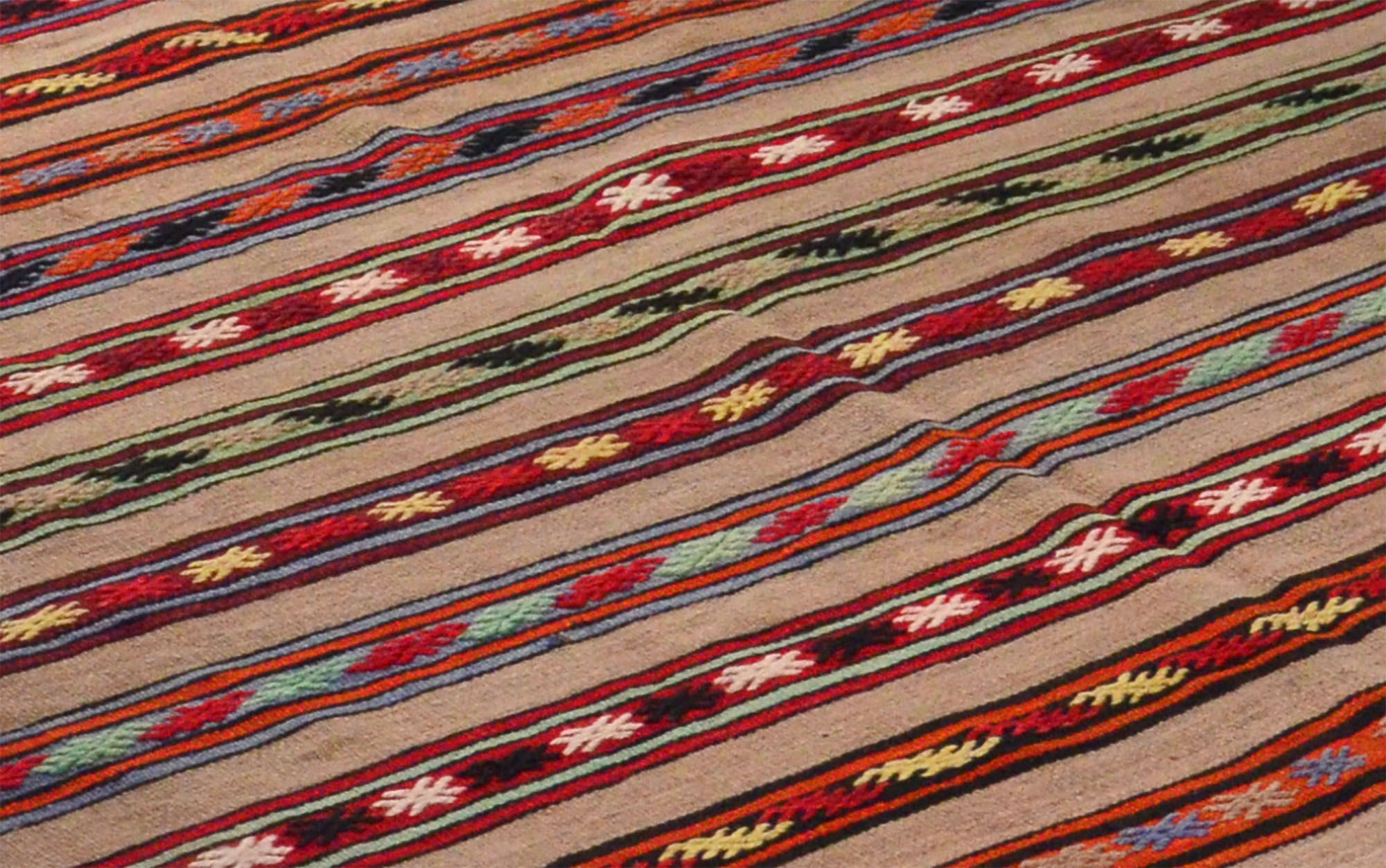 Anatolian handmade kilim rug 241 cm x 146 cm