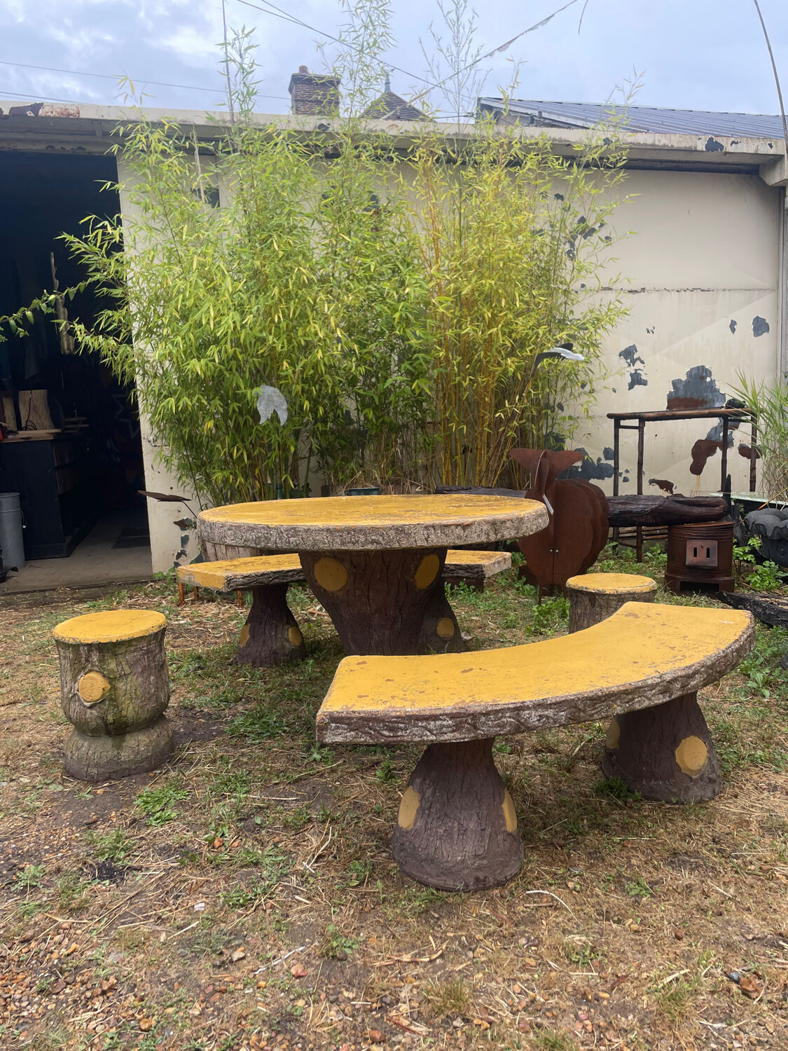 Salon de jardin béton