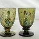 Art Nouveau, two enameled glass and gold cups early 20th century