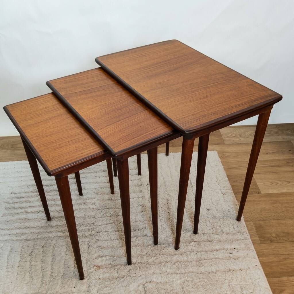 Vintage Danish nesting tables in teak.