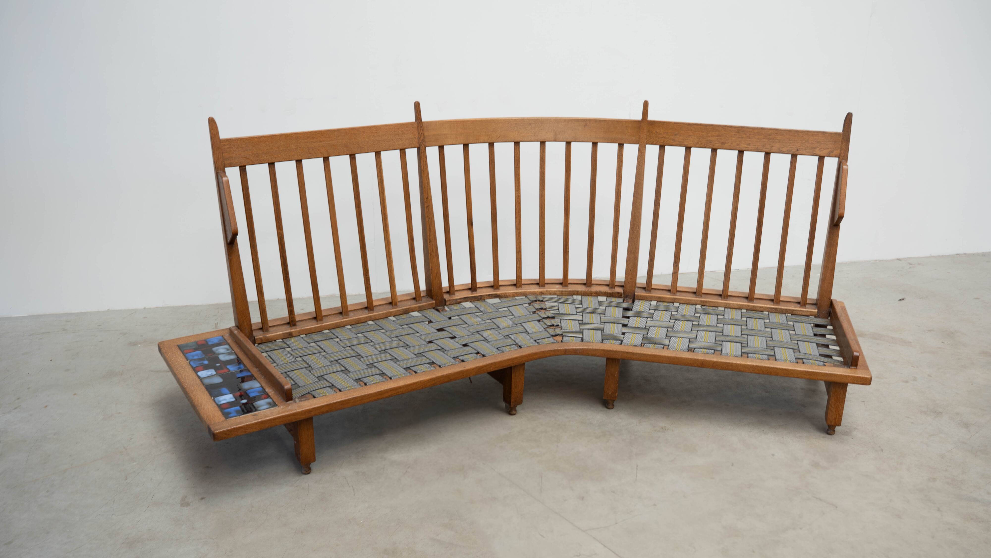 Curved sofa by Guillerme et Chambron for Votre Maison