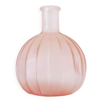 Small pink frosted glass vase or bottle