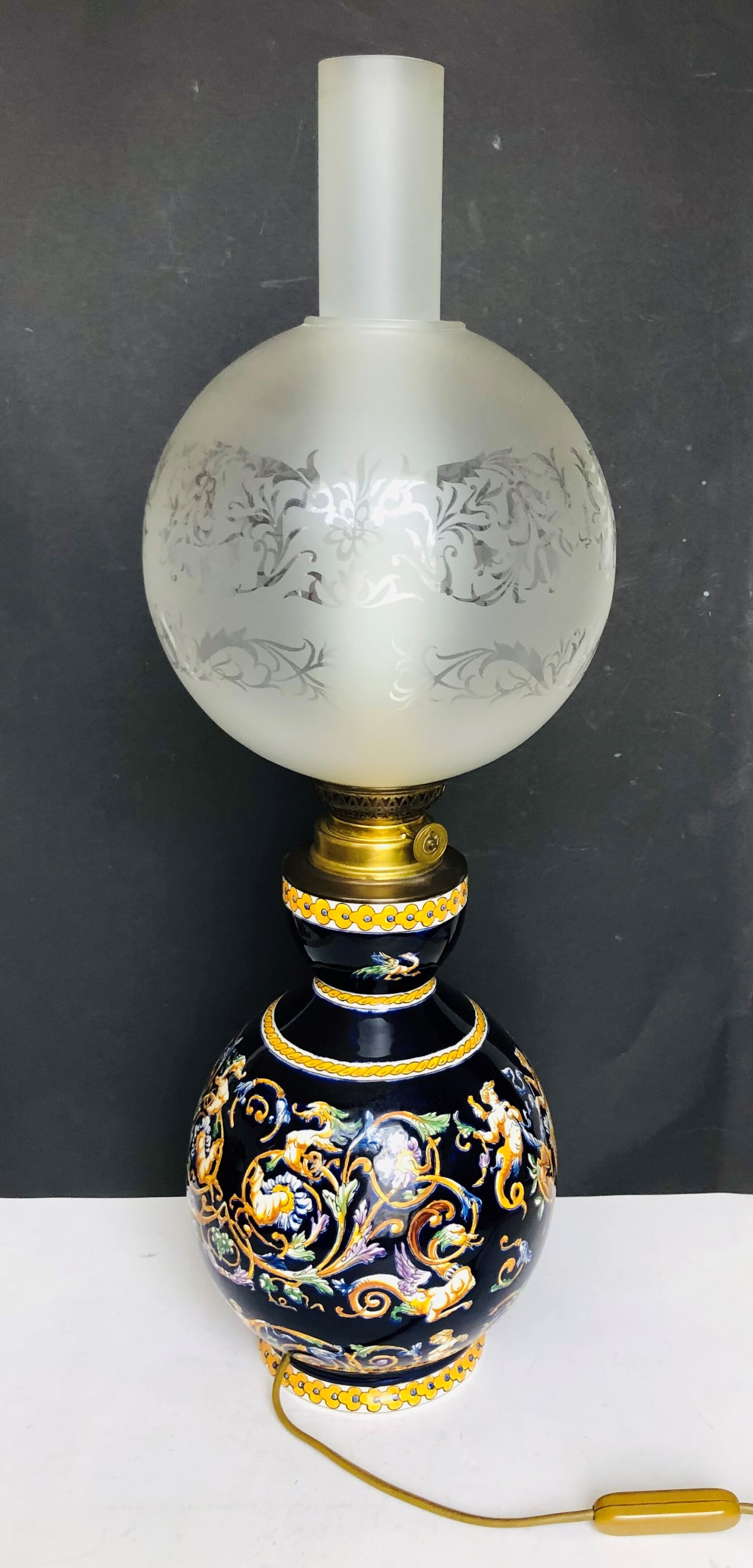 GIEN earthen earthenware lamp Renaissance model