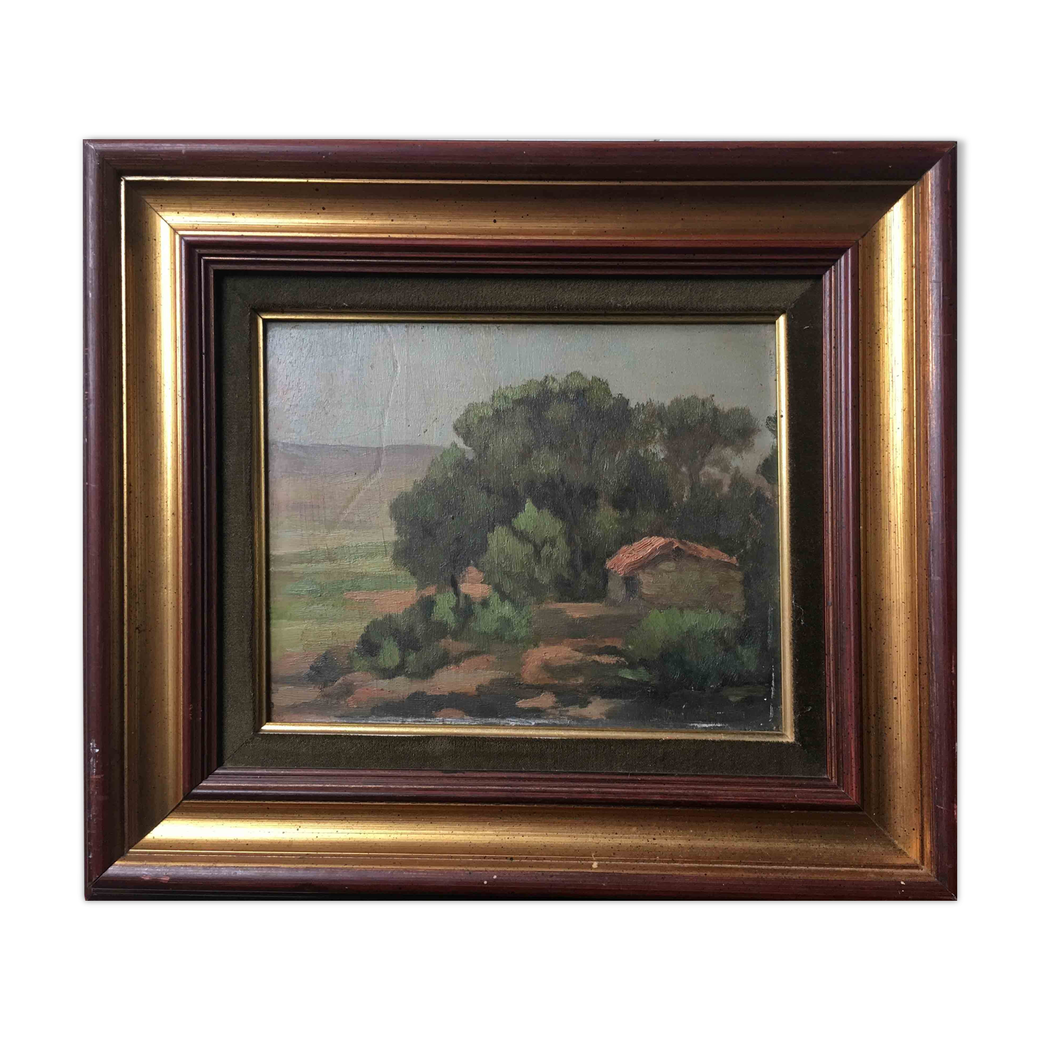 Tableau "Pinède à Pourcieux" - Var Provence signé Félix Pascal 1939 + cadre