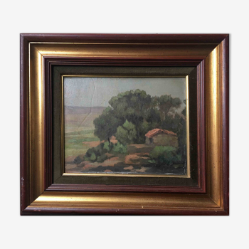 Painting : "Pinède à Pourcieux" - Var Provence signed Félix Pascal 1939 + frame