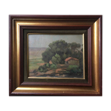 Painting : "Pinède à Pourcieux" - Var Provence signed Félix Pascal 1939 + frame