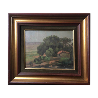 Painting : "Pinède à Pourcieux" - Var Provence signed Félix Pascal 1939 + frame