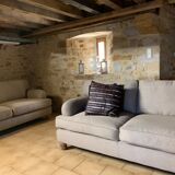 Pair of sofas 2 place beige wool