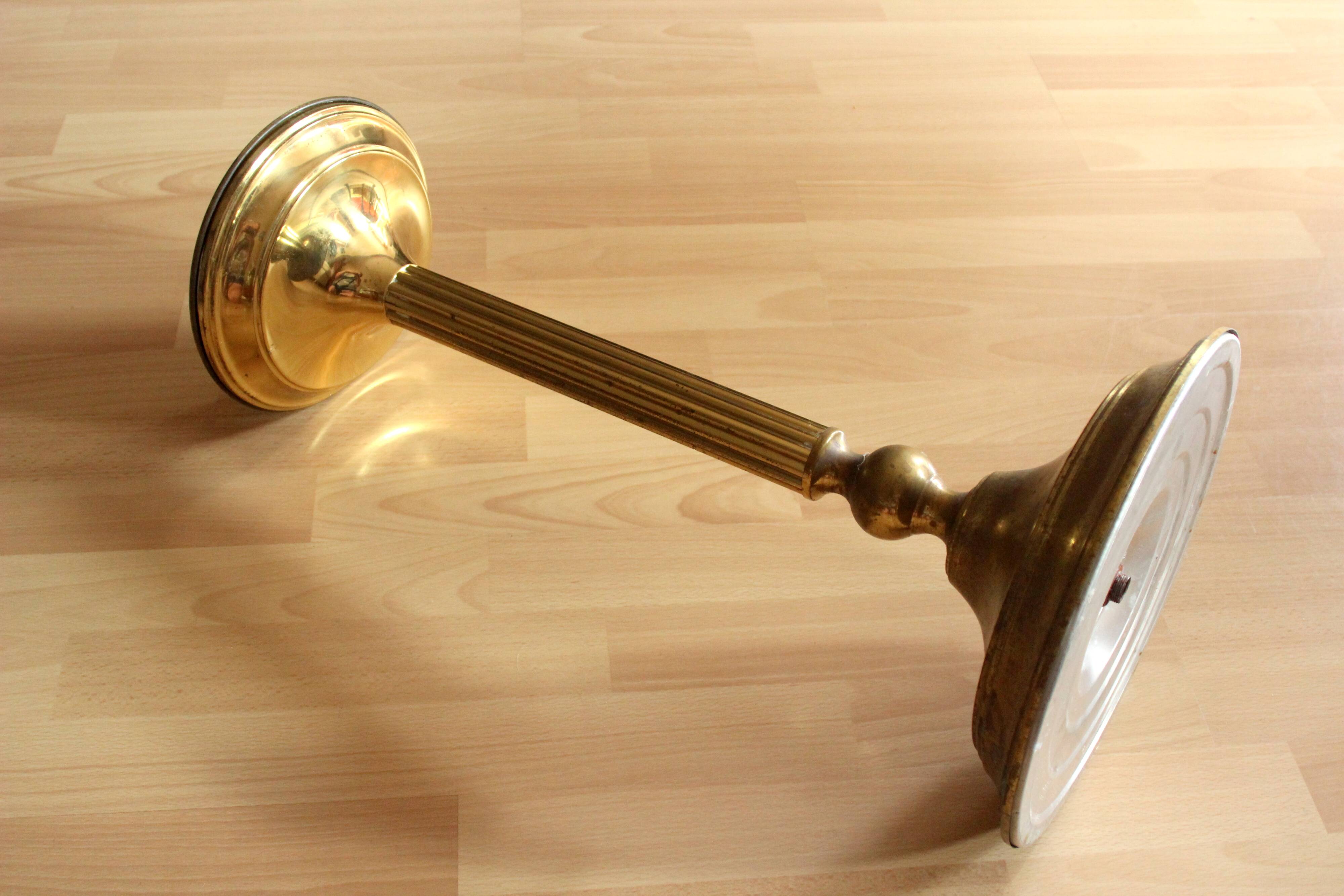 High brass and metal  pedestal - column - Vintage from the 60s