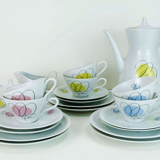 Mid century coffee crockery schirnding bavaria abstract decor in pastel colors 1950s
