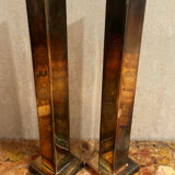Pair of Silver-Plated Candle Holders H 29 cm - Modernist
