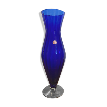 Blue murano glass vase