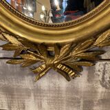 Louis xvi style mirror gilt wood with beveled glass leaf 19th c. period