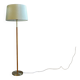 Lampe sur pied en laiton et cuir moderne milieu du siècle Atelje Lyktan, Suède