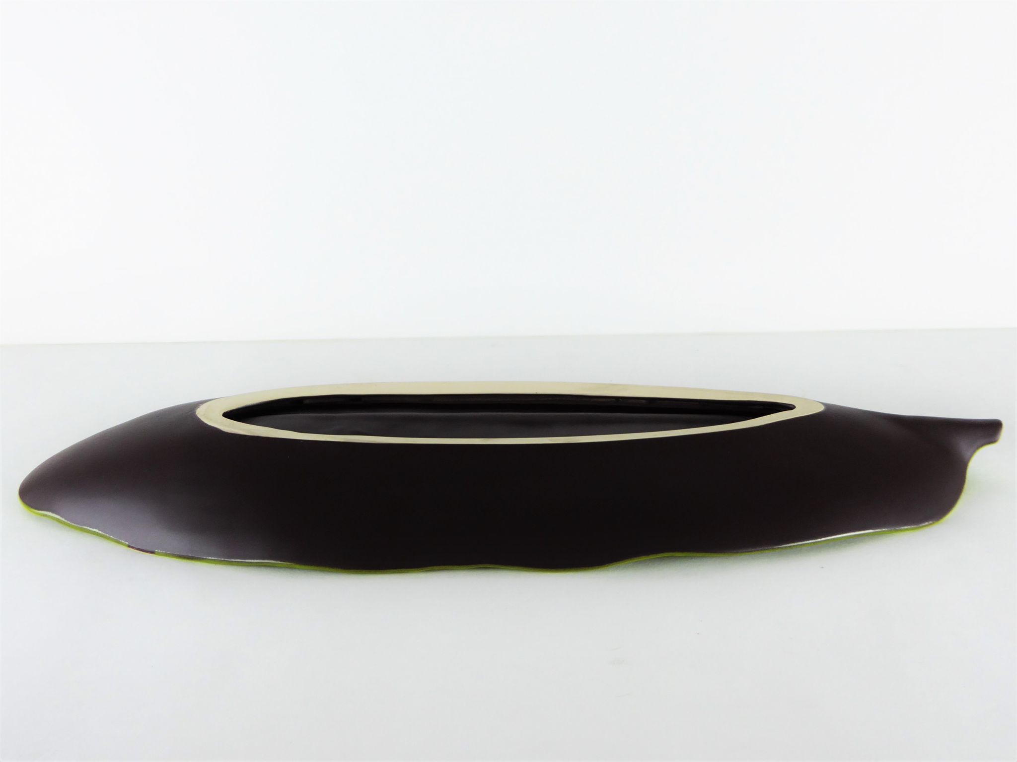 Coupe feuille palme céramique Lunéville 1980