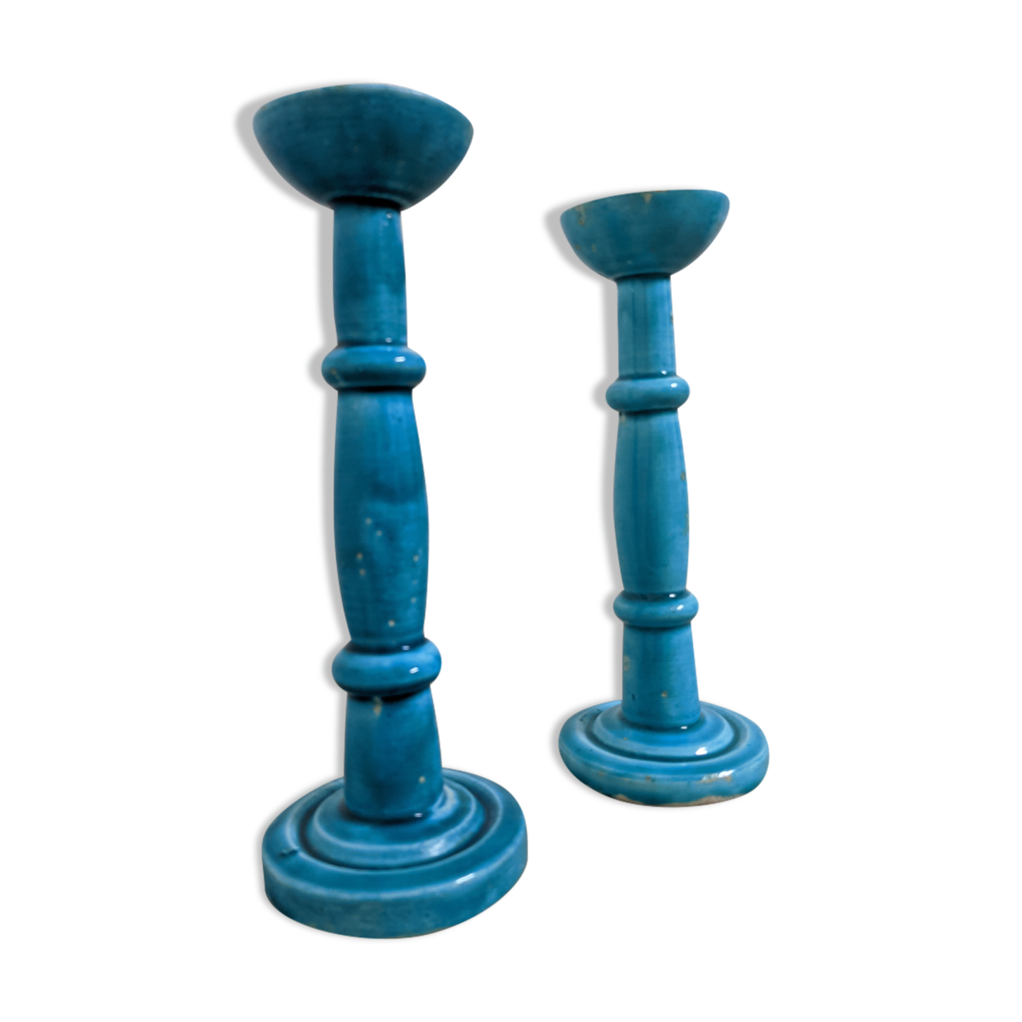 Pair of earthenware candle holders from the 60s/70s