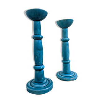 Pair of earthenware candle holders from the 60s/70s