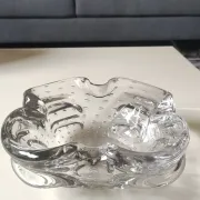 Transparent Murano Bullicante Ashtray/Small Bowl. Diameter 21 cm.