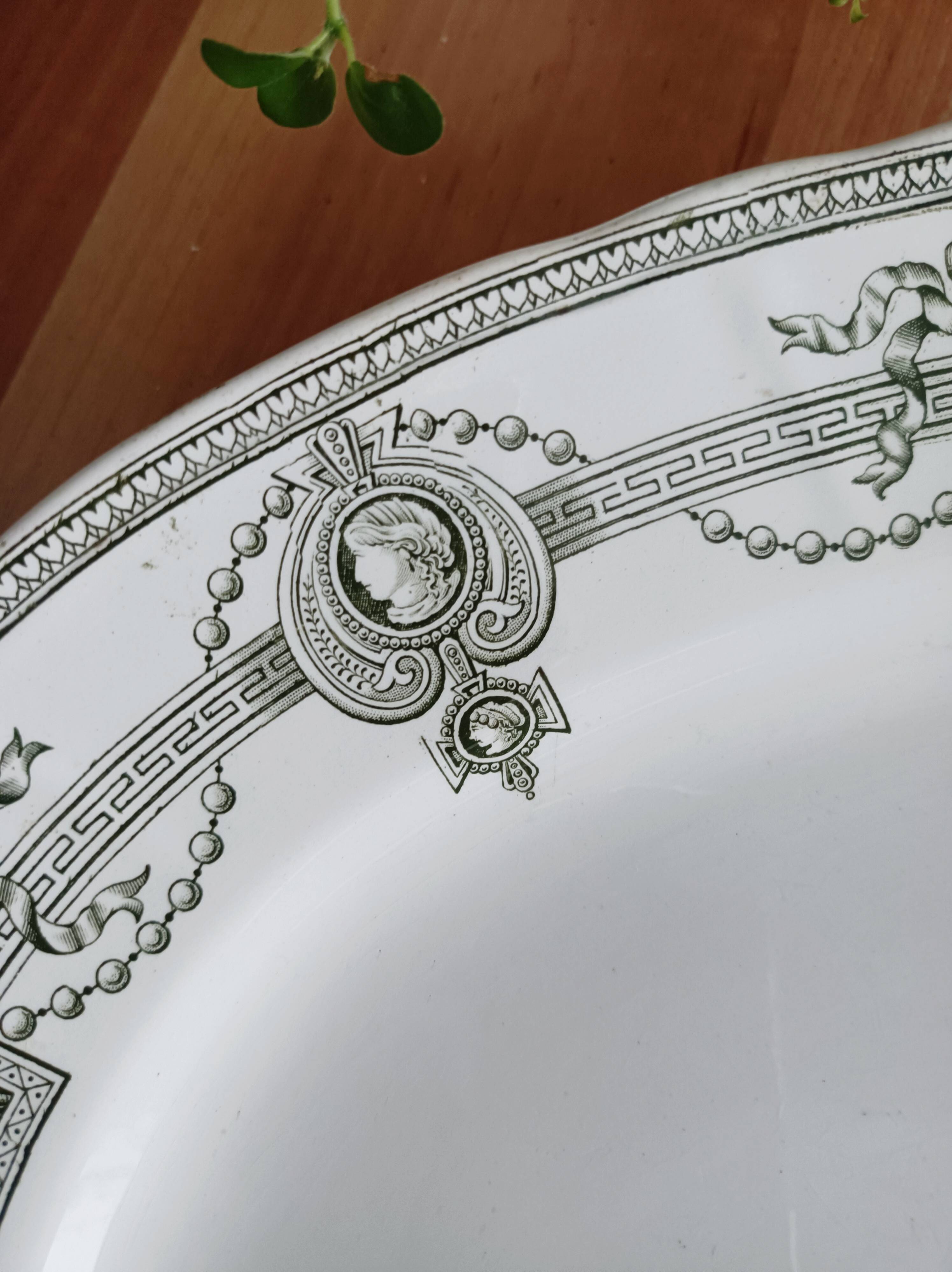 Oval ironstone platter from Saint Amand and Hamage, Medallion