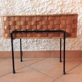 Planter on foot in braided wood 60/70s