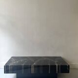 Table basse rectangulaire en résine marbre, design vers 1970