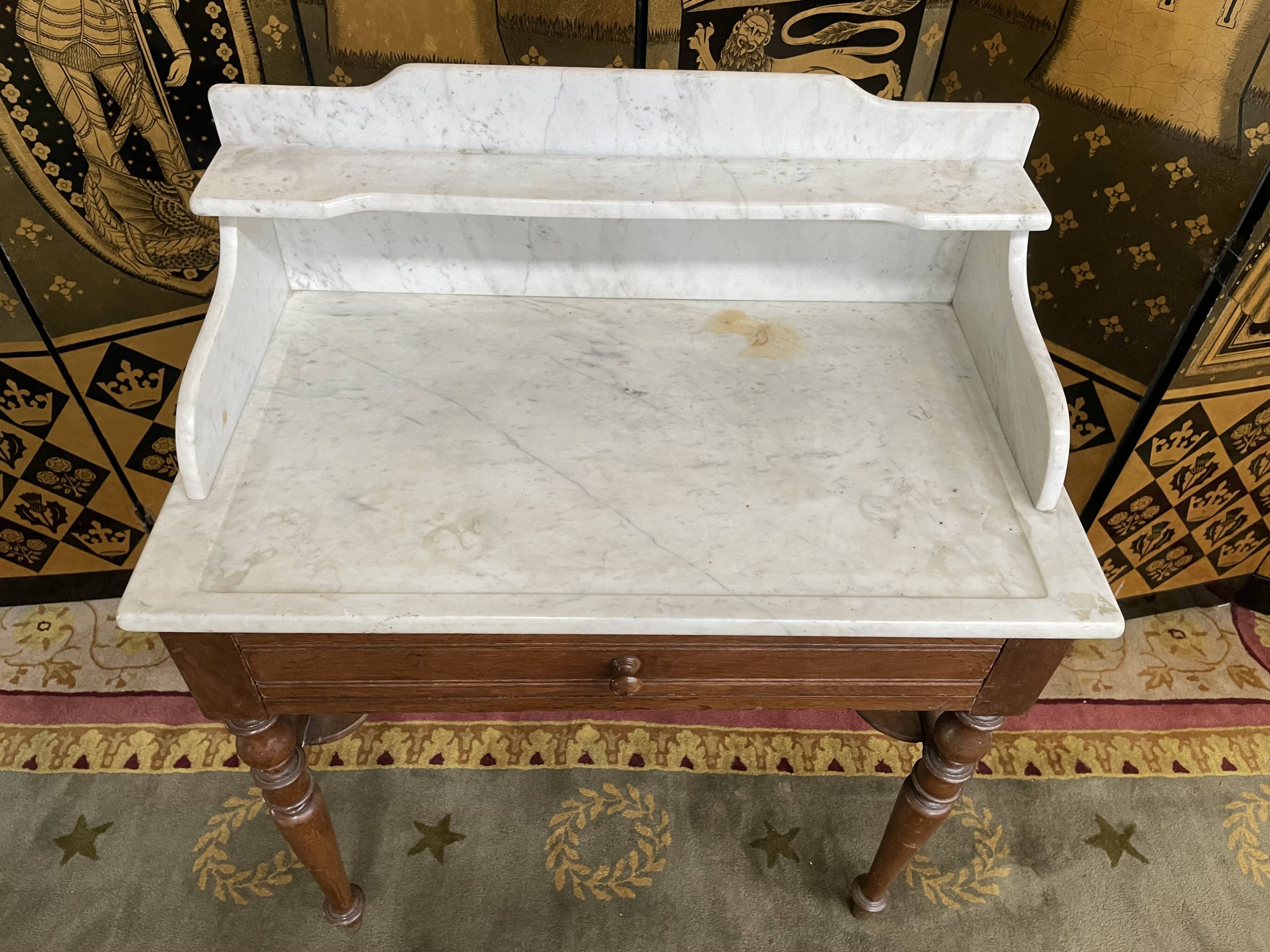 Toilet table - Dressing table Louis Philippe white marble