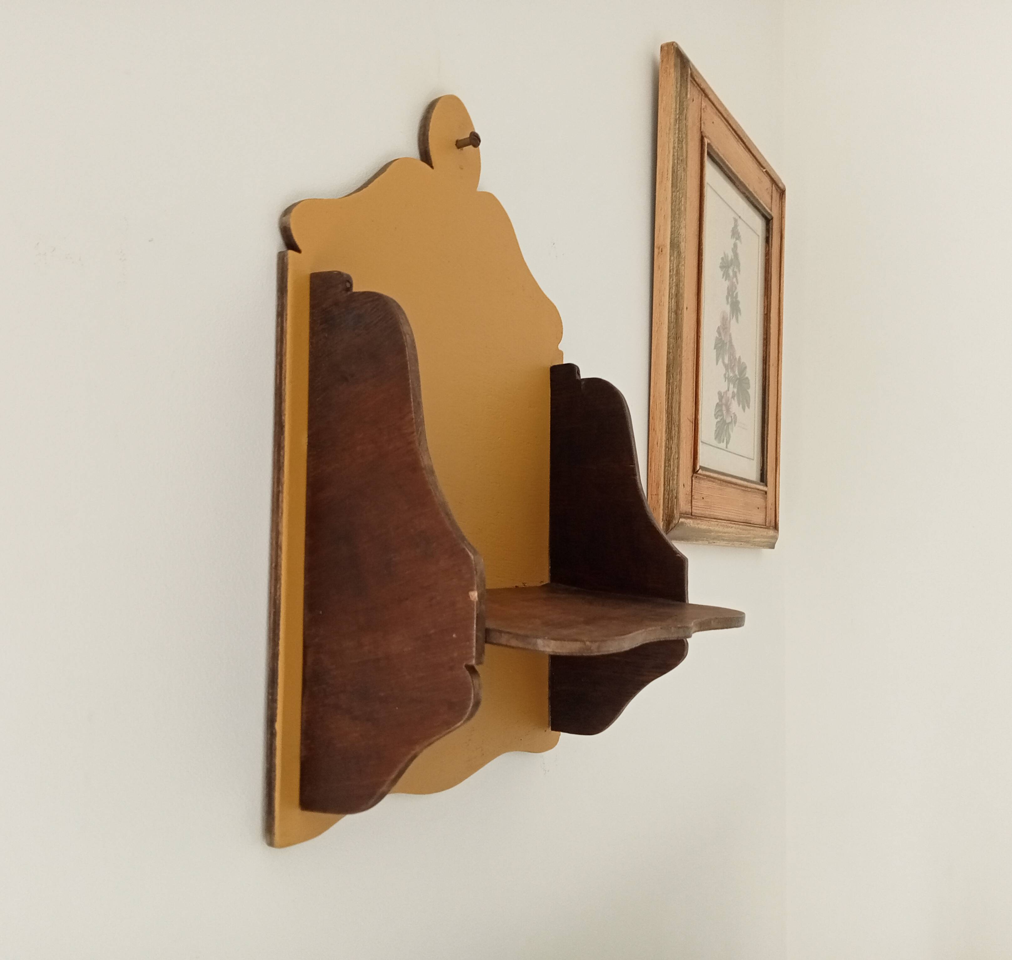 Antique wooden wall shelf