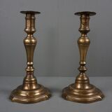 Suite of 2 copper candlesticks seventeenth century French