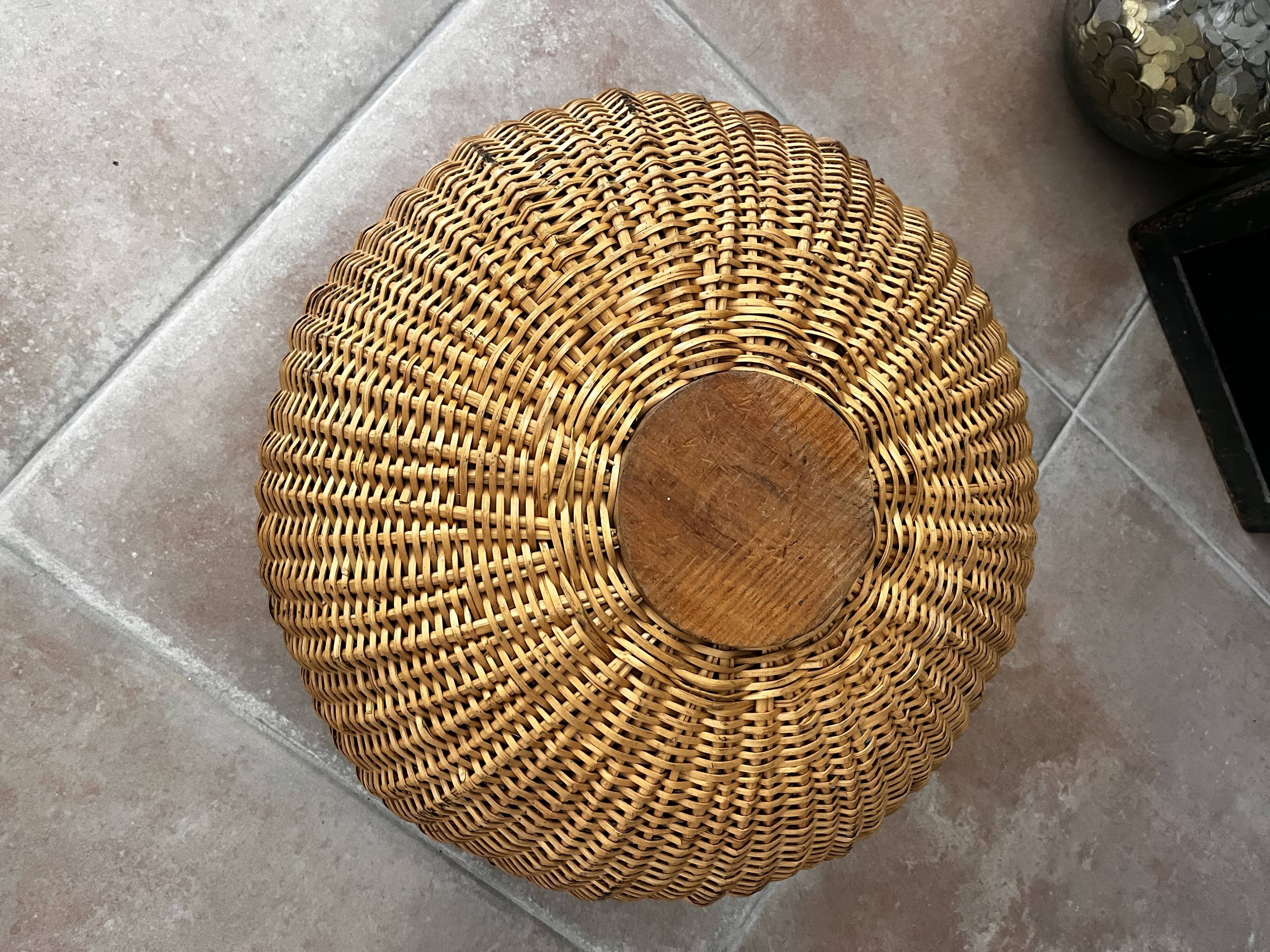 Wood and wicker basket